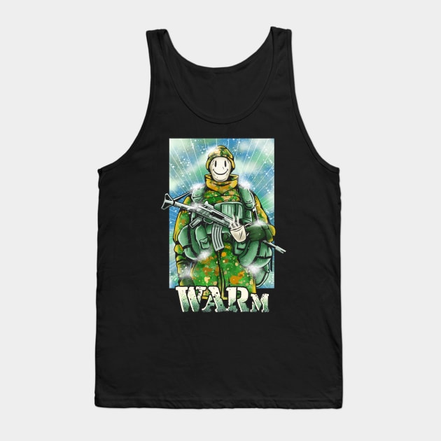 Warm - Funny Soldier Tank Top by FlitStudio